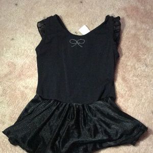 Black dance leotard with skirt